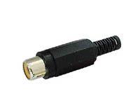 RCA INLINE JACK BLACK PLASTIC