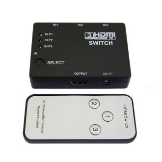 HDMI SWITCHER 3 IN 1 OUT W/REMOTE